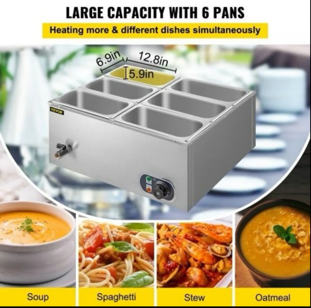 BAIN MARIE NEW Commercial Food Warmer, 220v - Image 2