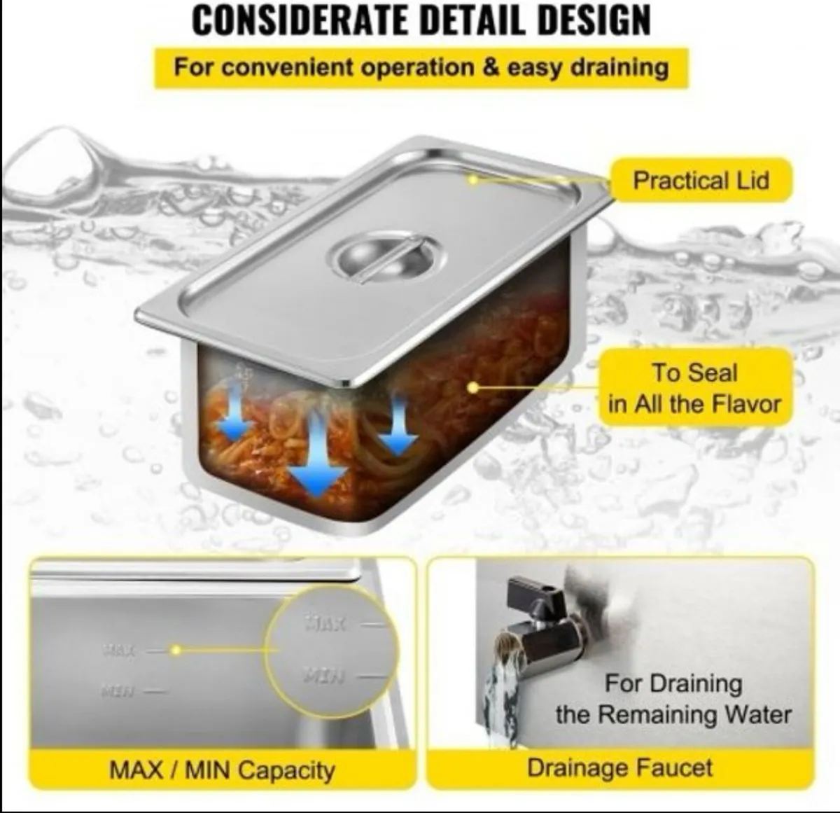 BAIN MARIE NEW Commercial Food Warmer, 220v - Image 3