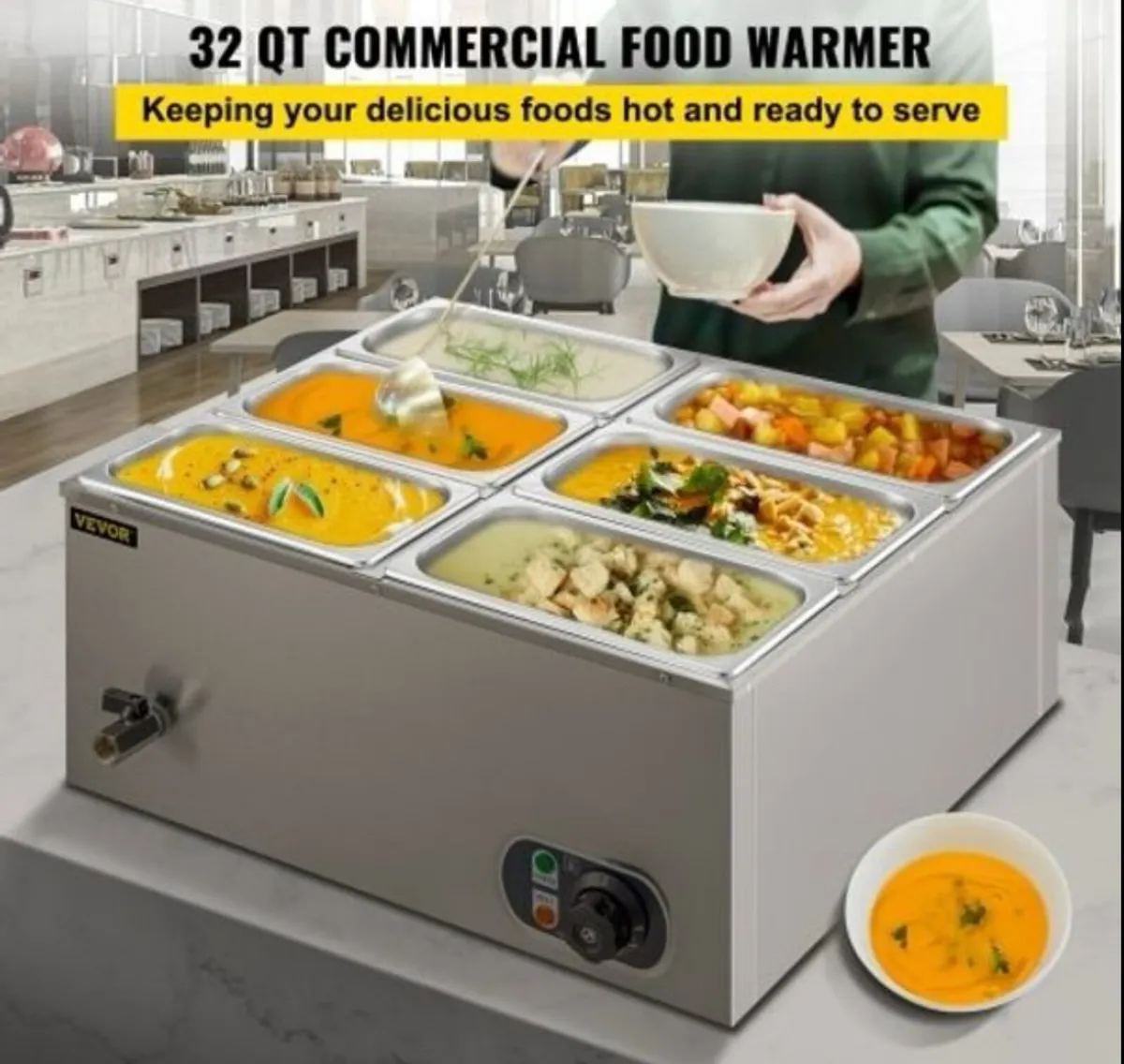 BAIN MARIE NEW Commercial Food Warmer, 220v - Image 4