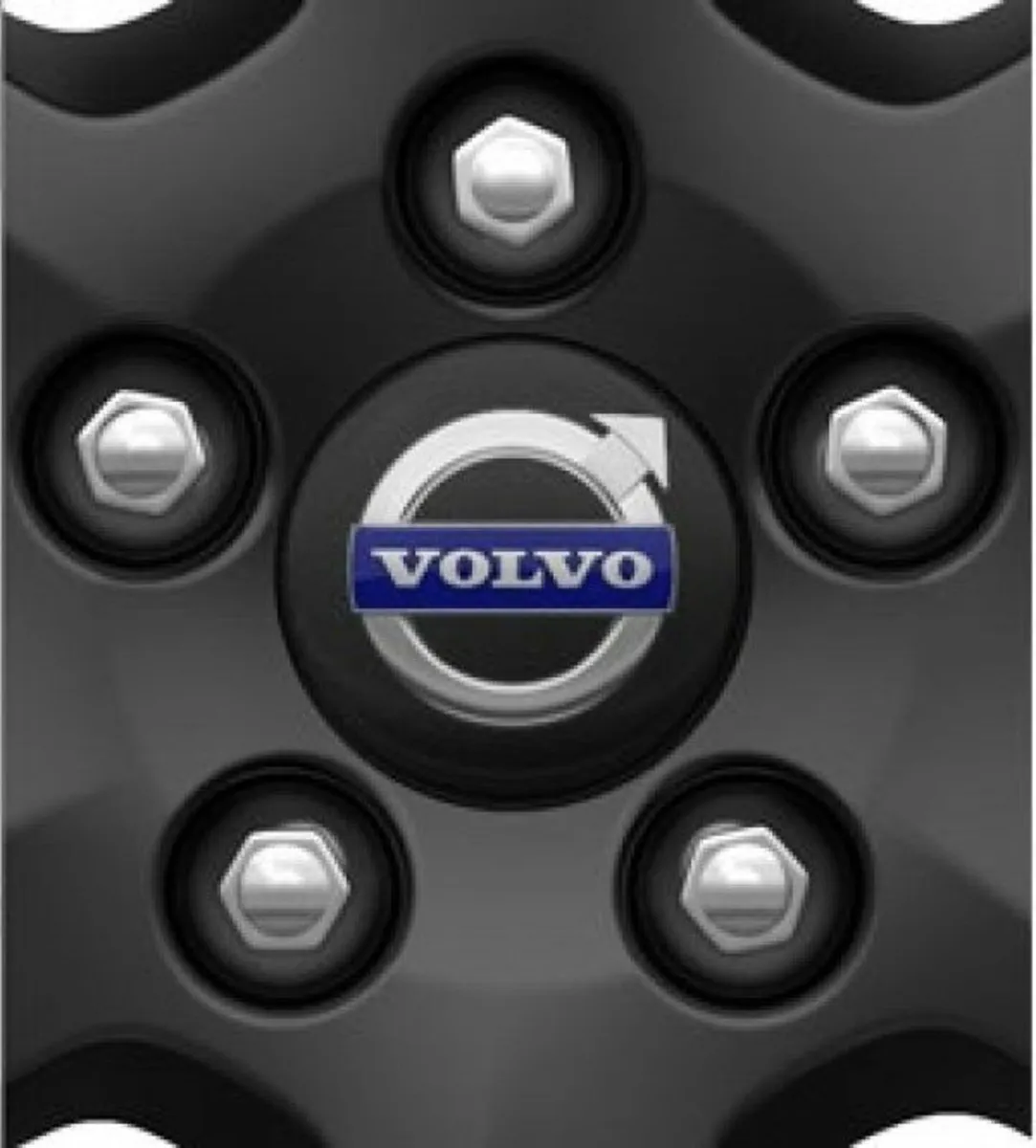 4 x Volvo Centre Caps (Black/Blue) FREE POST - Image 1