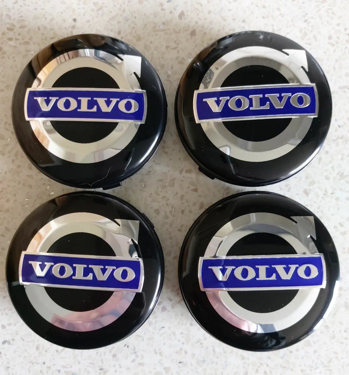 4 x Volvo Centre Caps (Black/Blue) FREE POST - Image 3