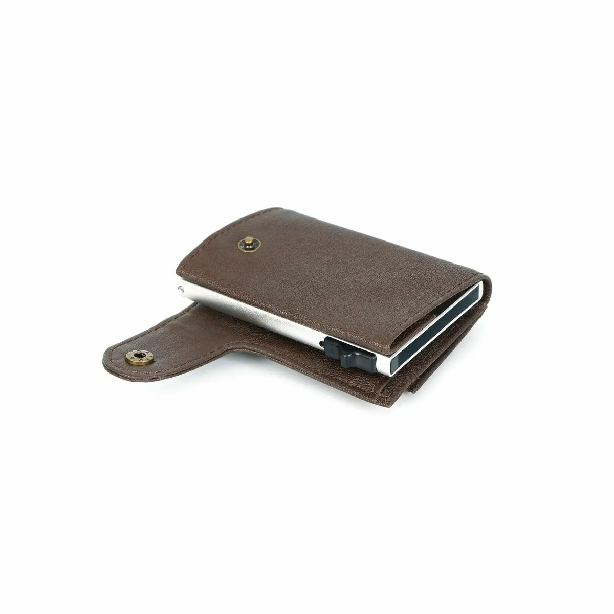 Leather Pop-Up RFID Blocking Card Holder Wallet - Image 4