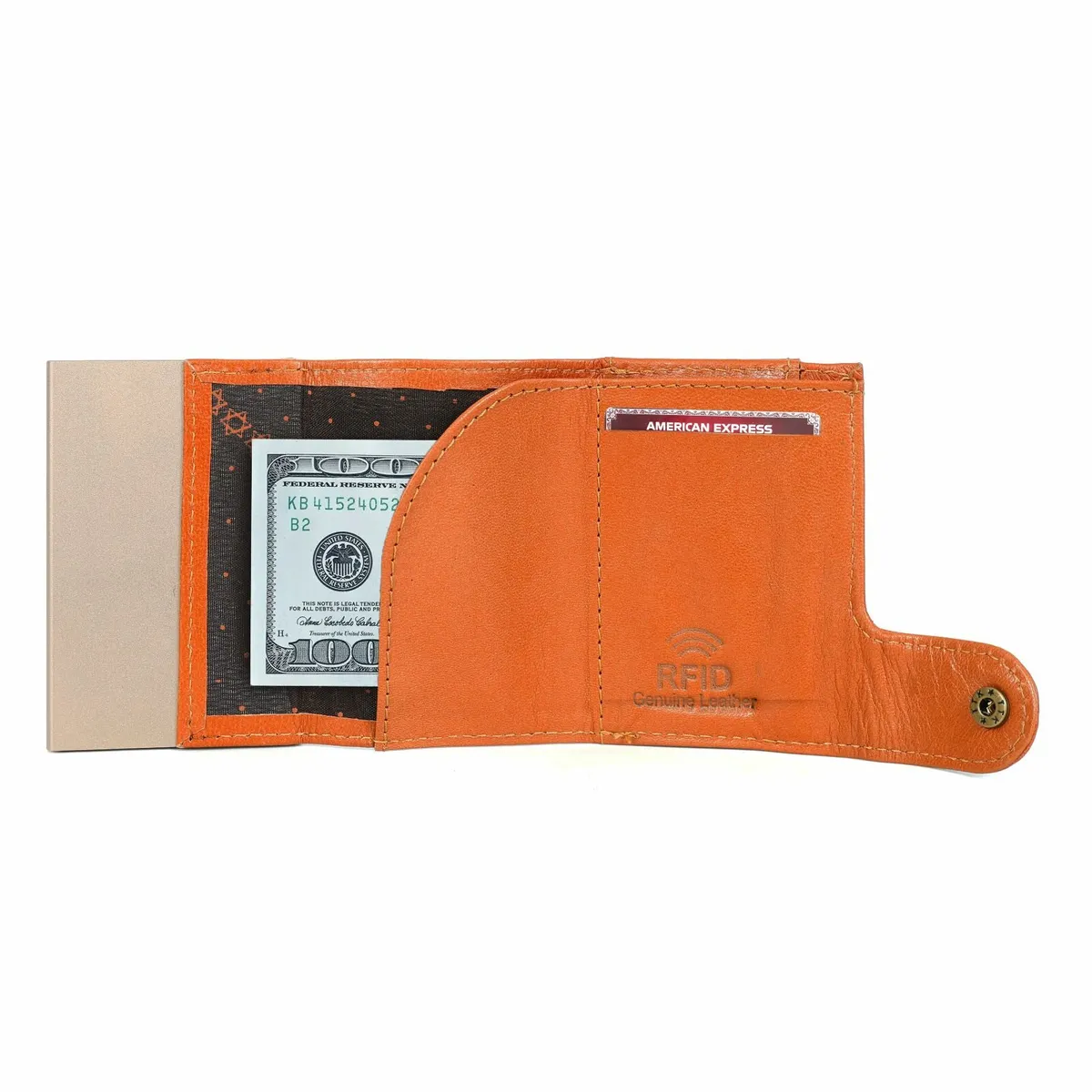 Leather Pop-Up RFID Blocking Card Holder Wallet - Image 4