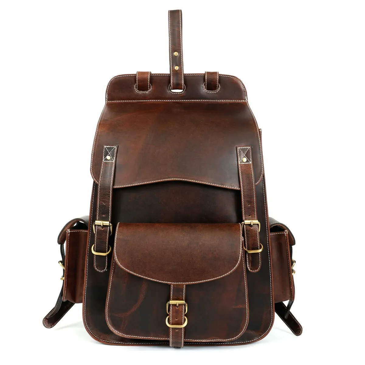 Handmade Genuine Travel, School  Leather Backpack - Image 1