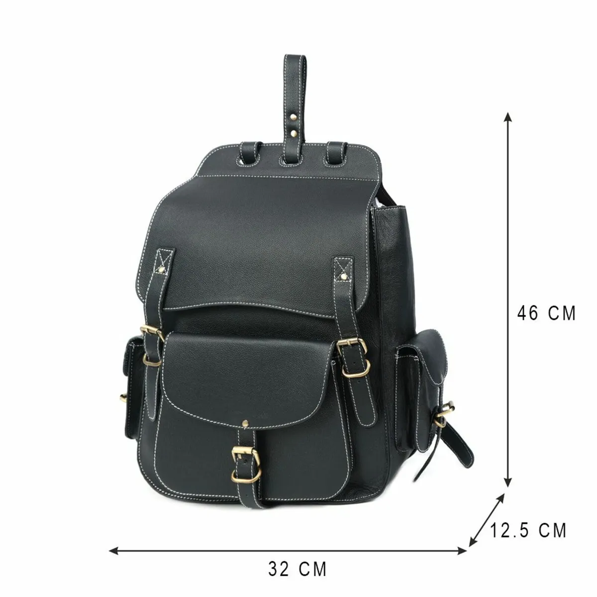 Handmade Genuine Travel, School  Leather Backpack - Image 3