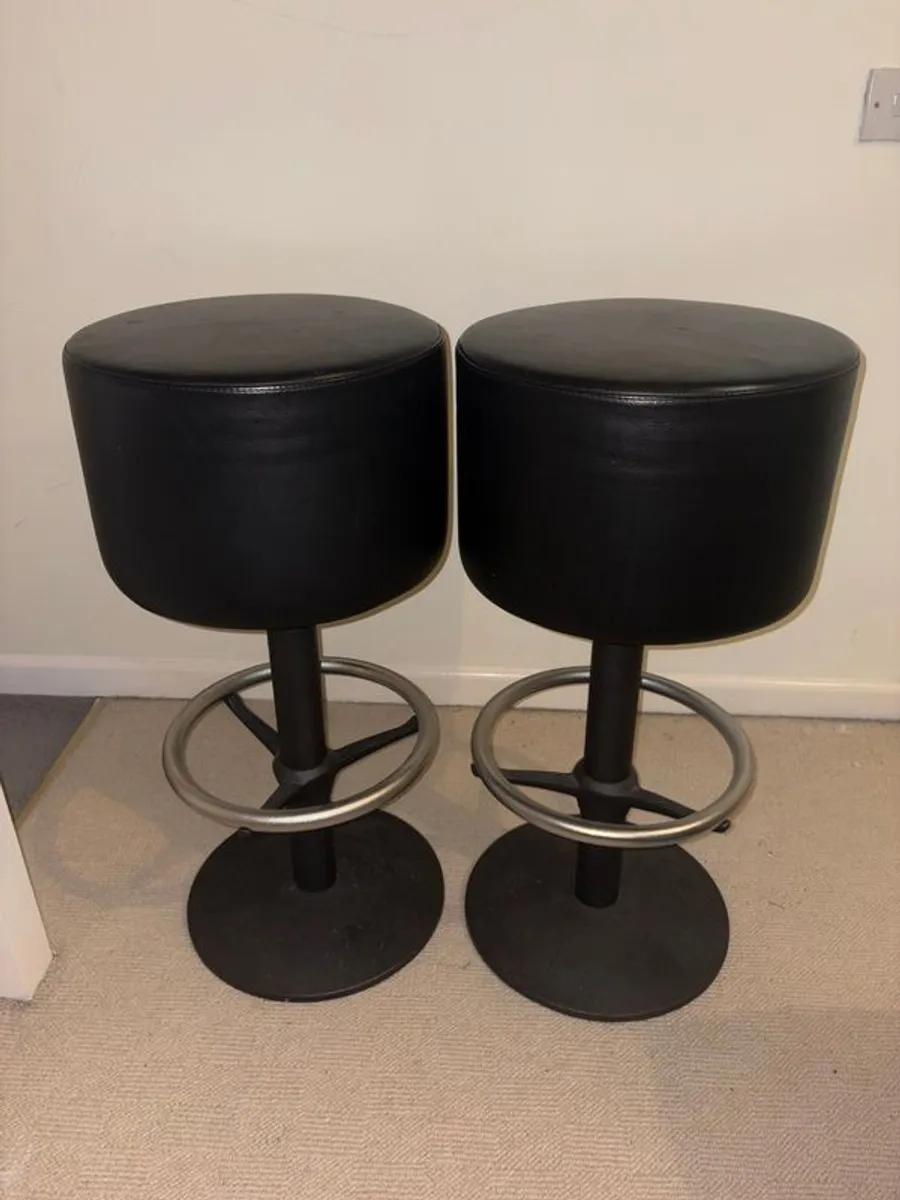 Leather Seat Kitchen Stools - Image 1