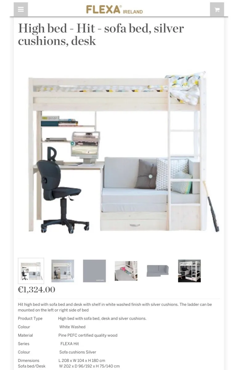 High Bed/ Sofa bed - Image 2