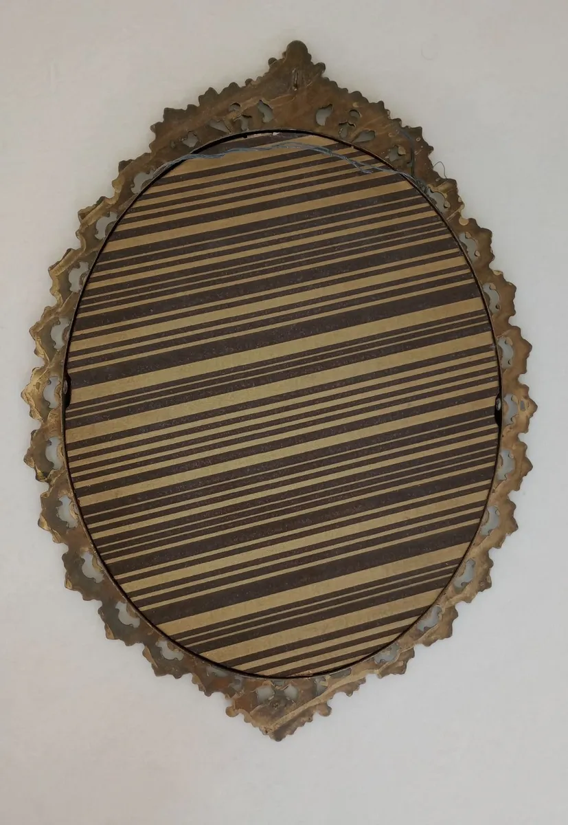 Oval Mirror Vintage Brass - Image 2