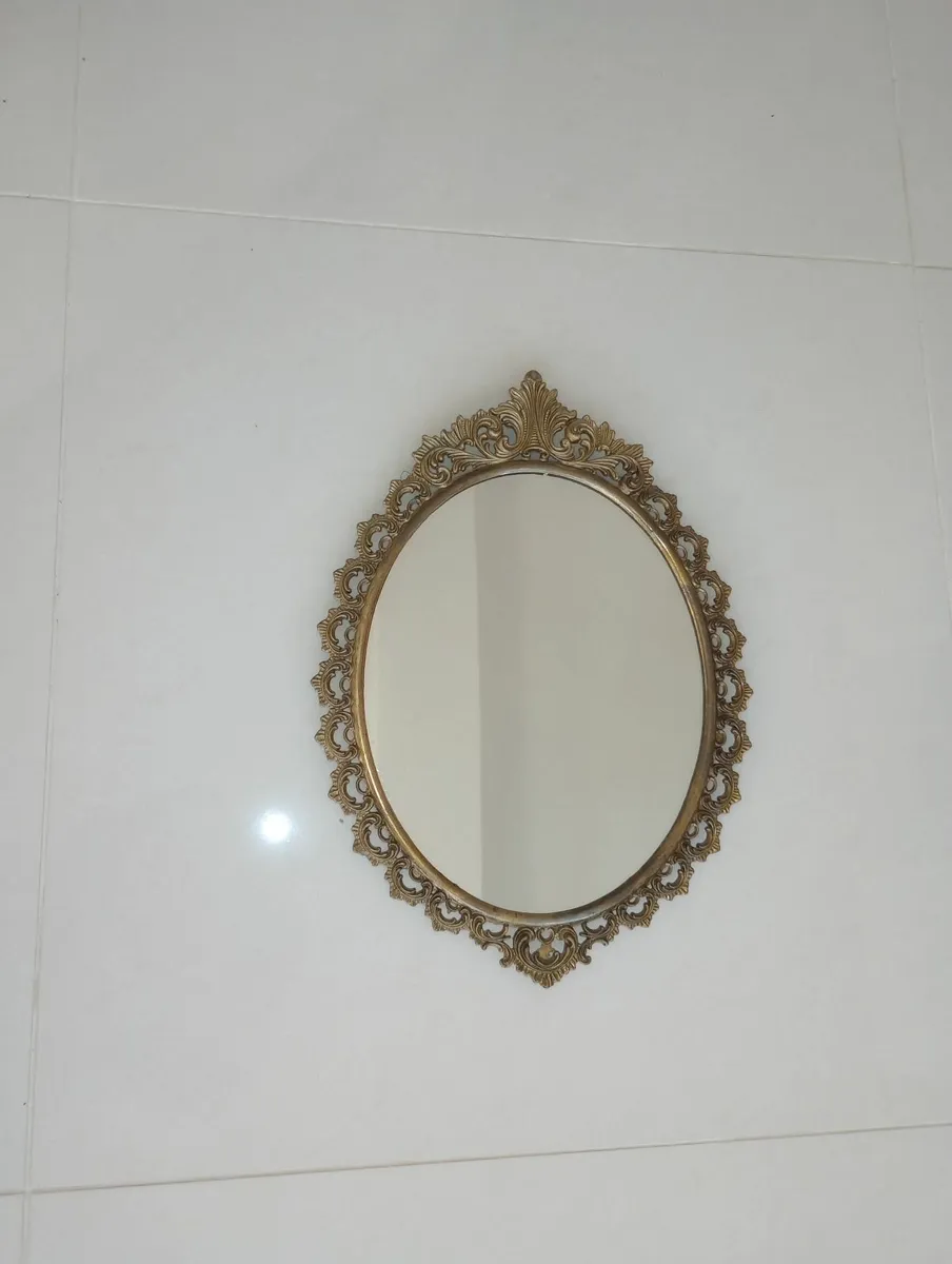 Oval Mirror Vintage Brass - Image 3