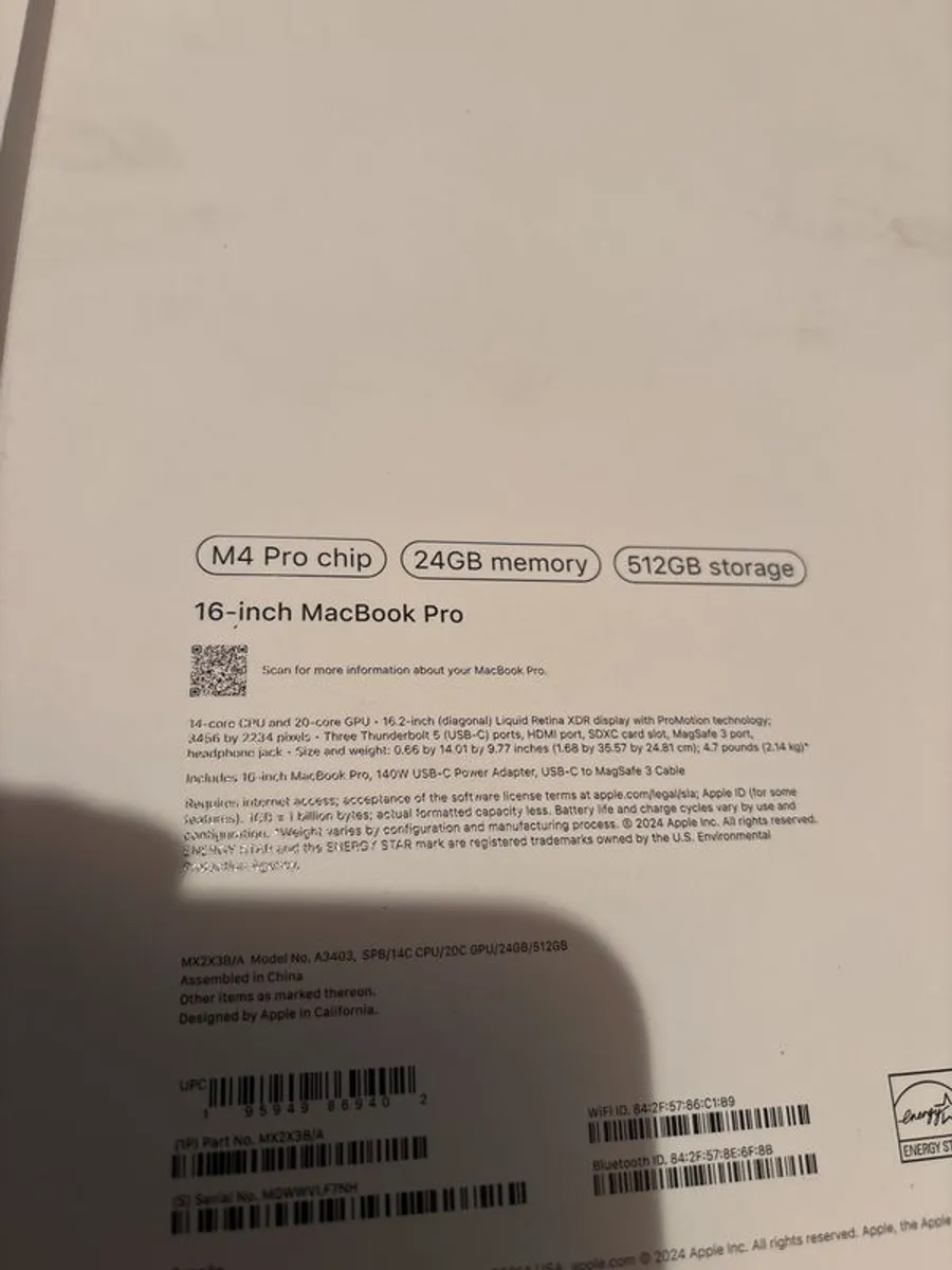 16 inch MacBook Pro space black 2025 (M4pro chip) - Image 2
