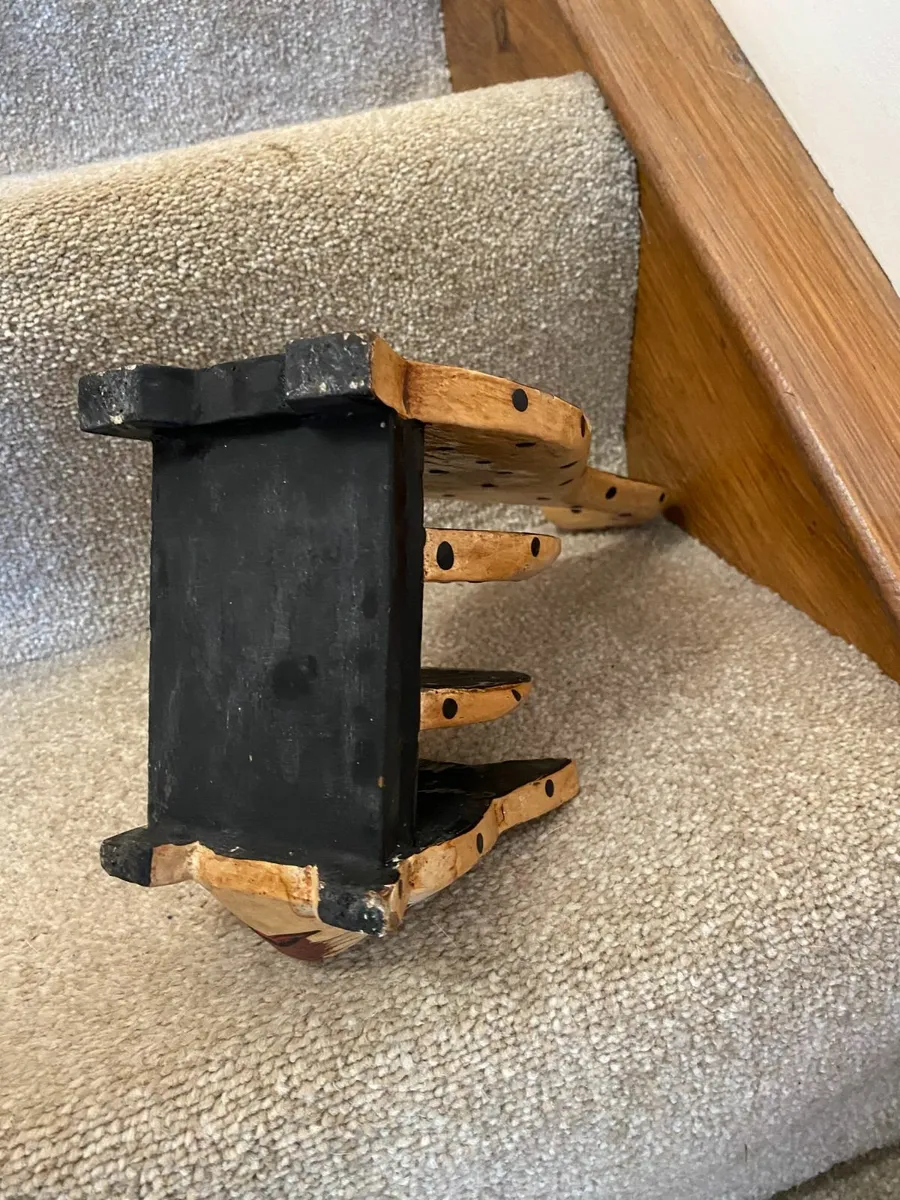 Vintage  Folk Art Wooden Cat Letter Organizer - Image 4