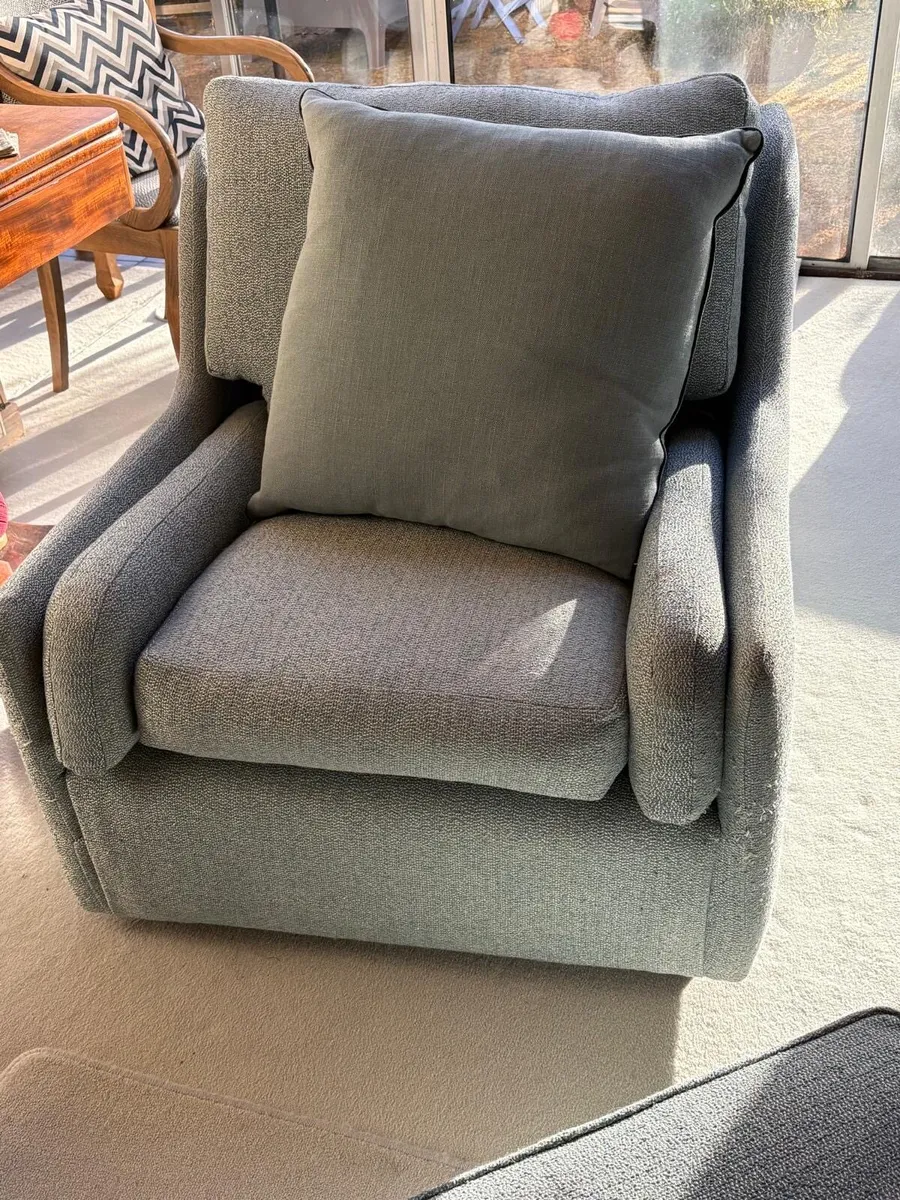 Armchair  (x2 matching) and mini ottoman - Image 2