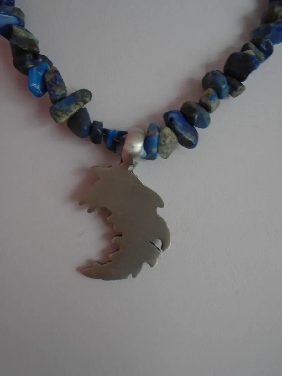 Handmade jewellery, Dolphin necklace, Lapis Lazuli - Image 3