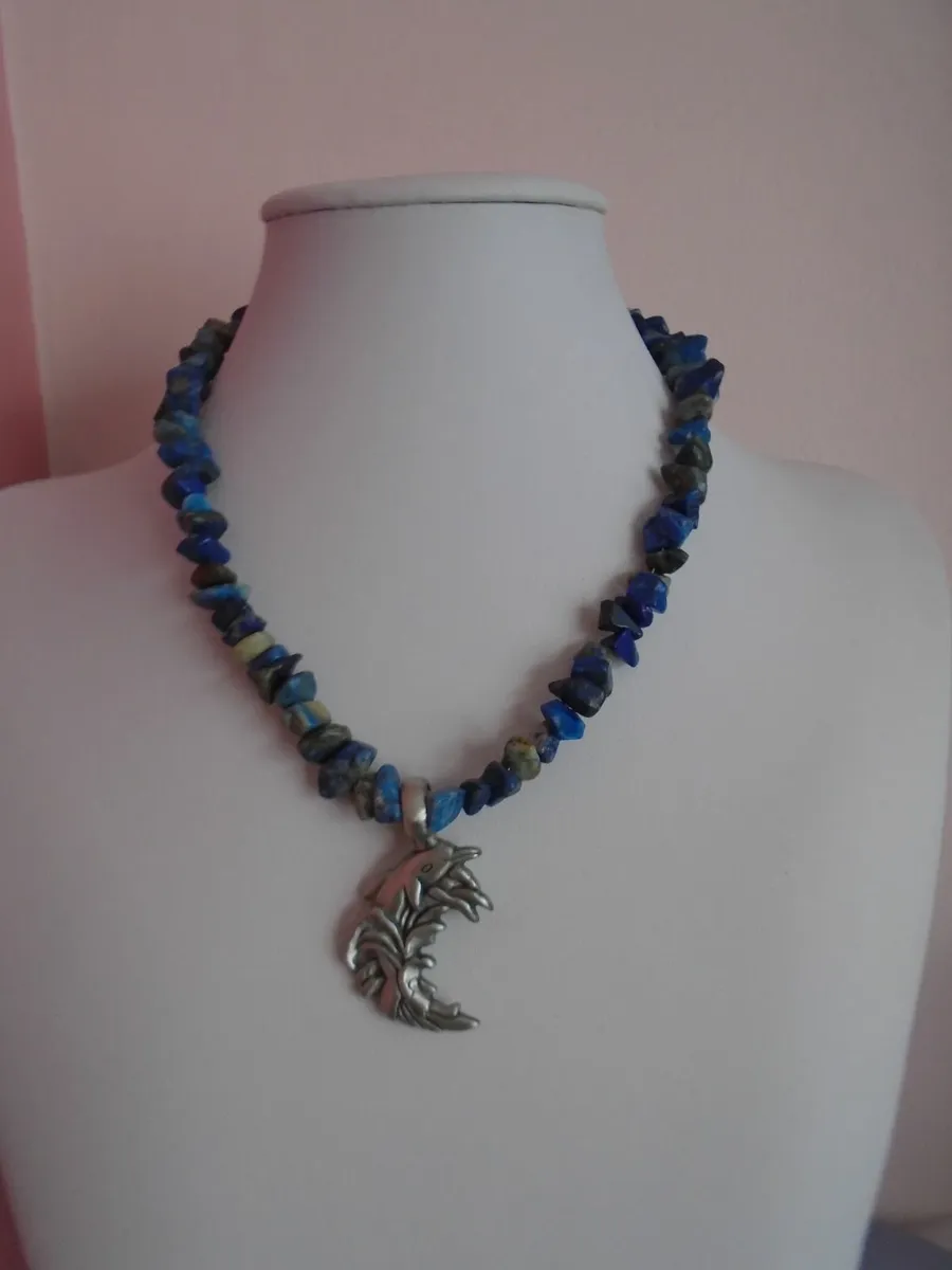 Handmade jewellery, Dolphin necklace, Lapis Lazuli - Image 4