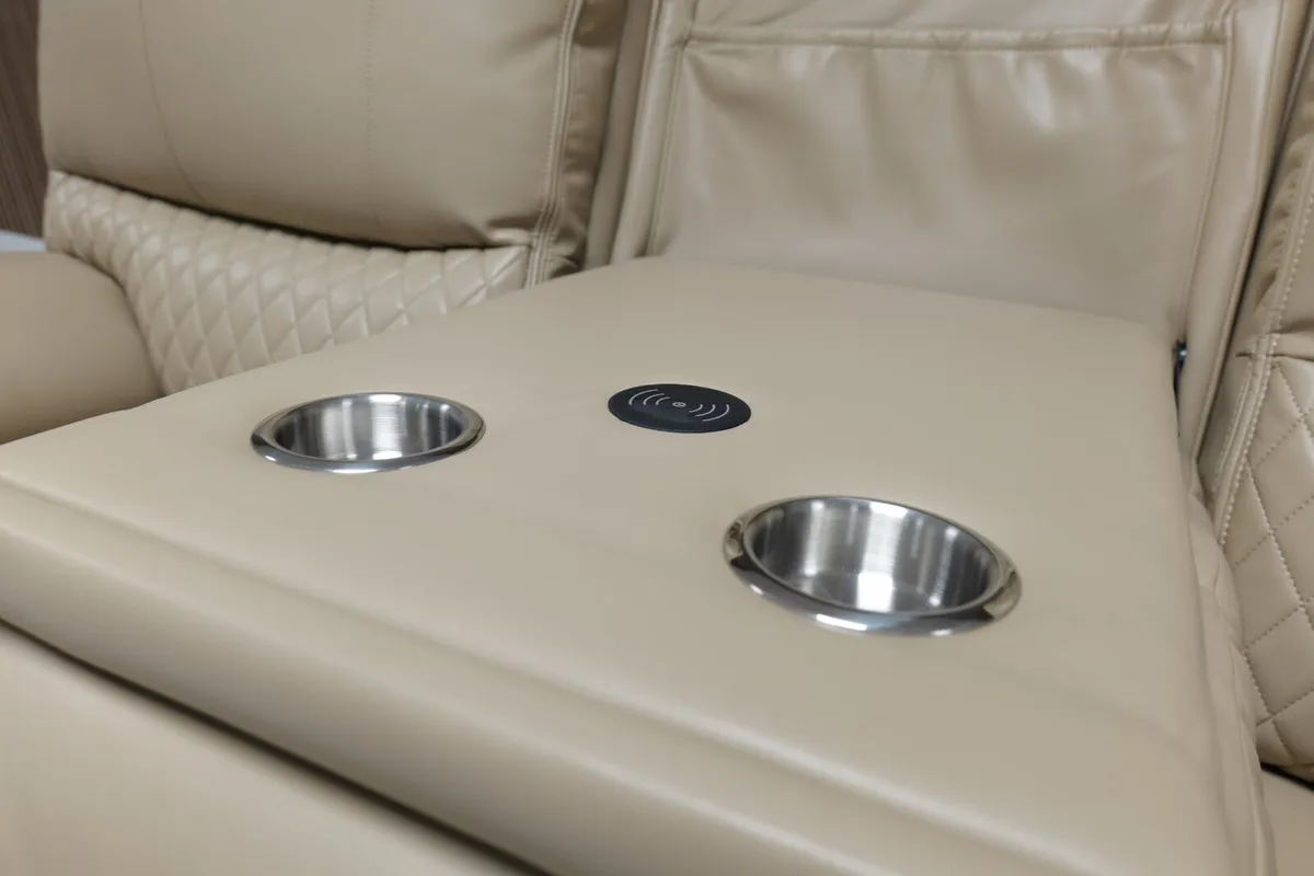 Rita 3+2 Beige Electric Leather Recliner Sofa - Image 4