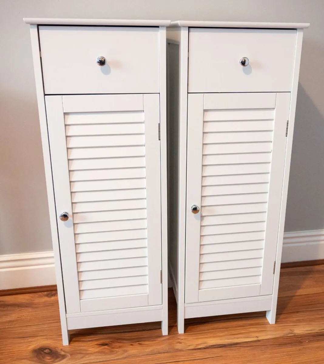 white bedroom/bathroom cabinets - REDUCED - Image 1