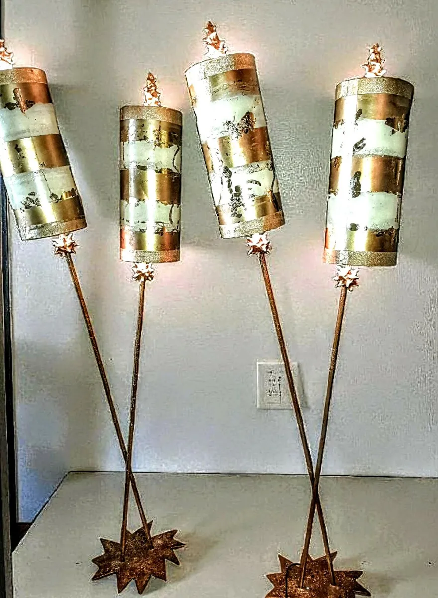 Pair of custom-made beautiful standard lamps - Image 1