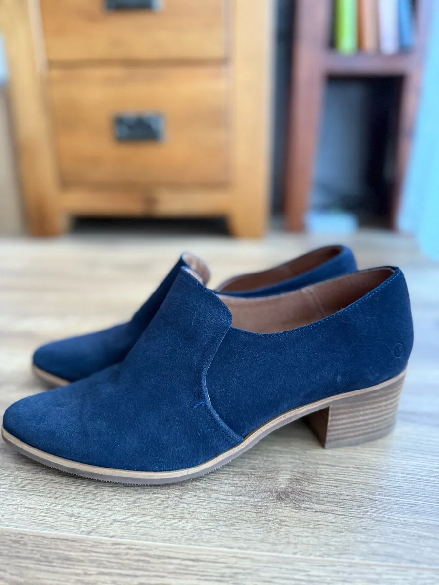 navy blue suede ankle boots - Image 1