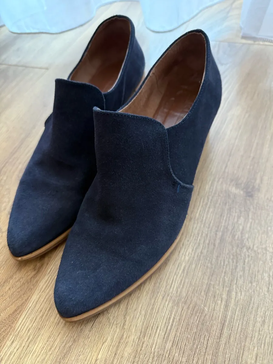 navy blue suede ankle boots - Image 2