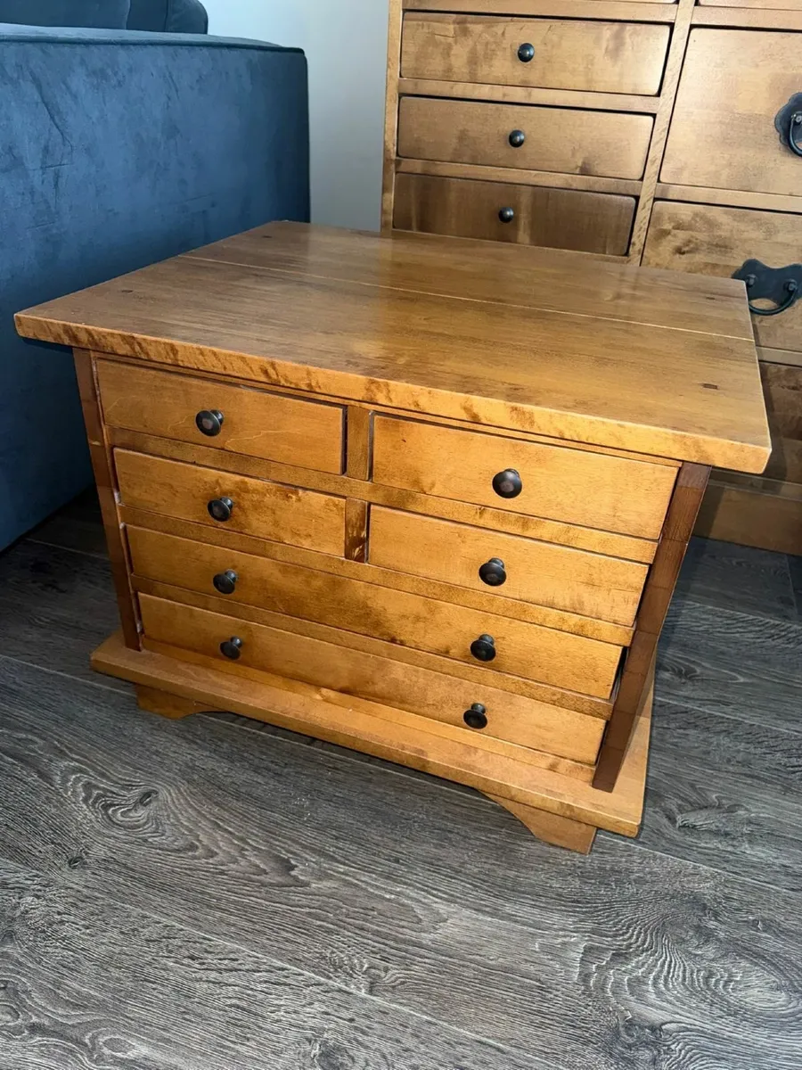 Laura Ashley Honey Gold Garrat 6 Drawer Side Table - Image 2