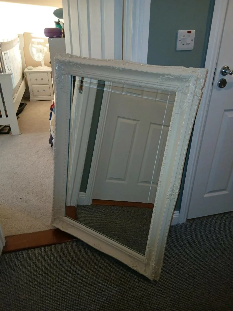 Large Cream Mirror - Image 1