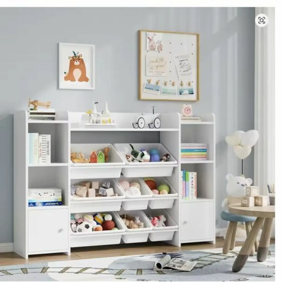 Childrens Toy Storage Unit and Bookcase with 8 Box - Image 3