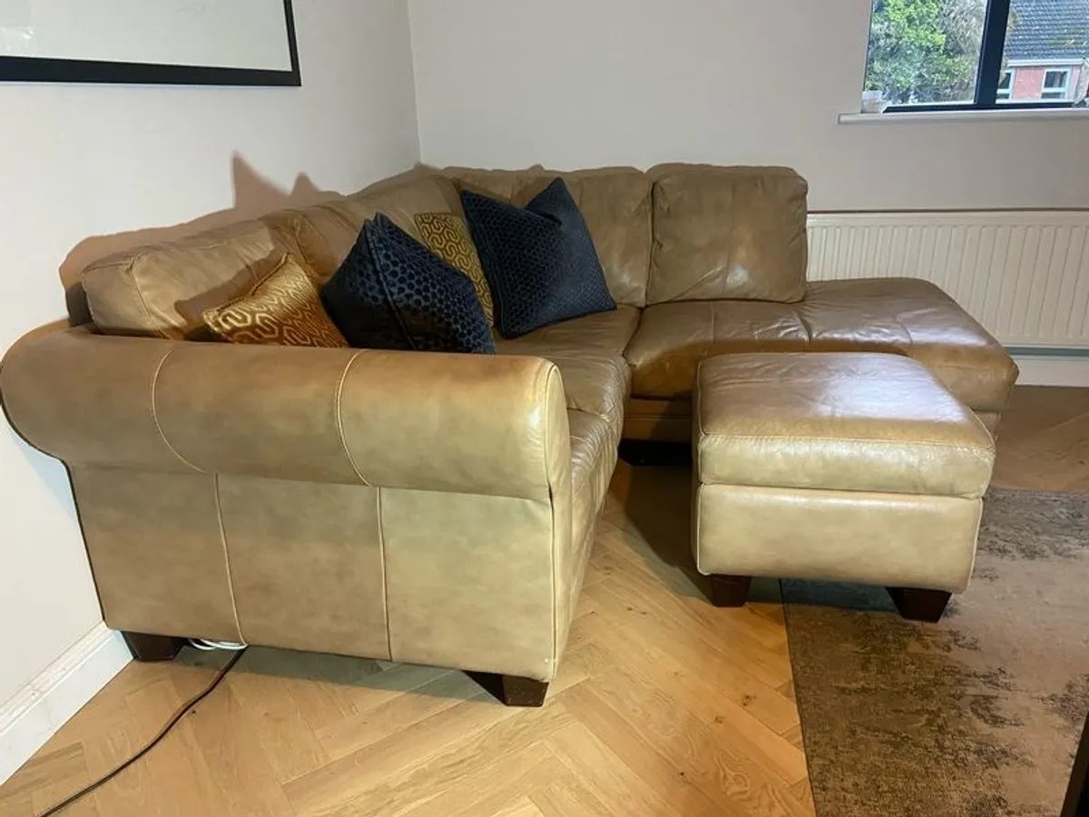 L Shaped Leather Couch - Image 2