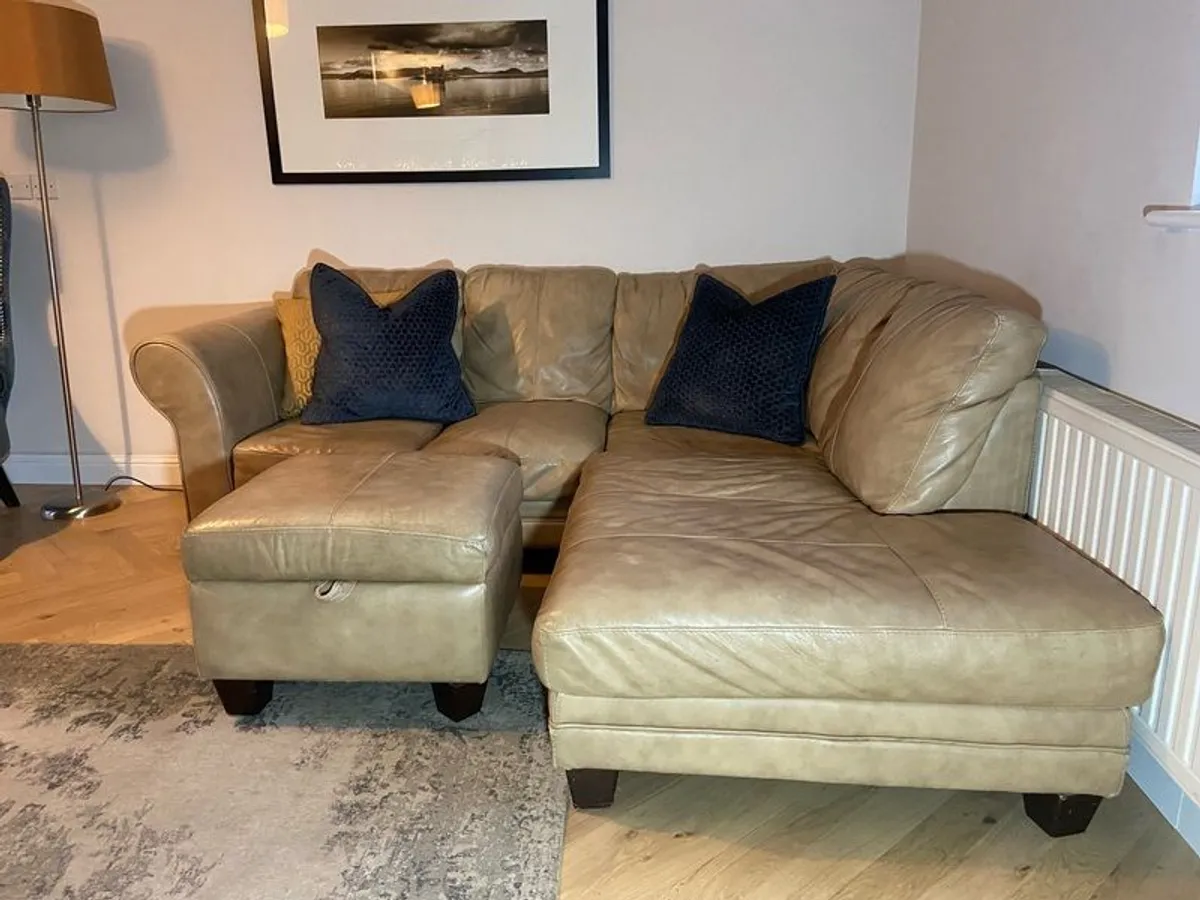 L Shaped Leather Couch - Image 3