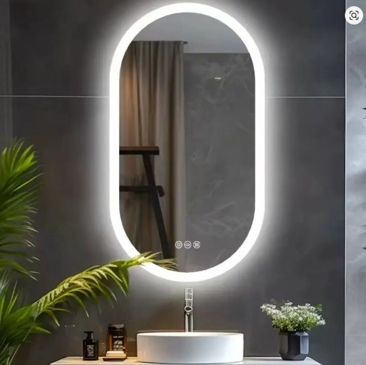 Oval LED Bathroom Mirror – 20 x 32 inch – Wall Mou - Image 1