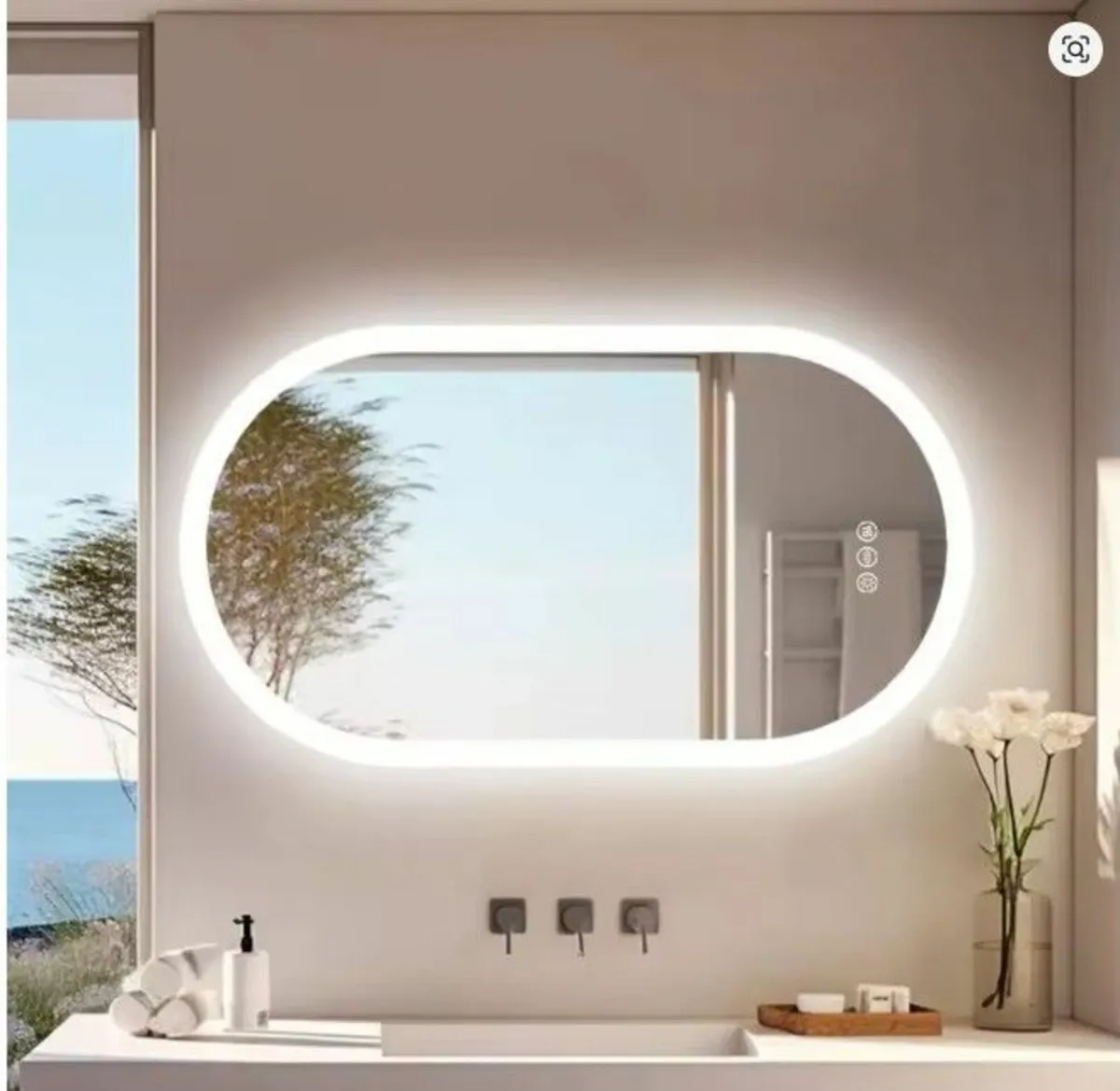 Oval LED Bathroom Mirror – 20 x 32 inch – Wall Mou - Image 2