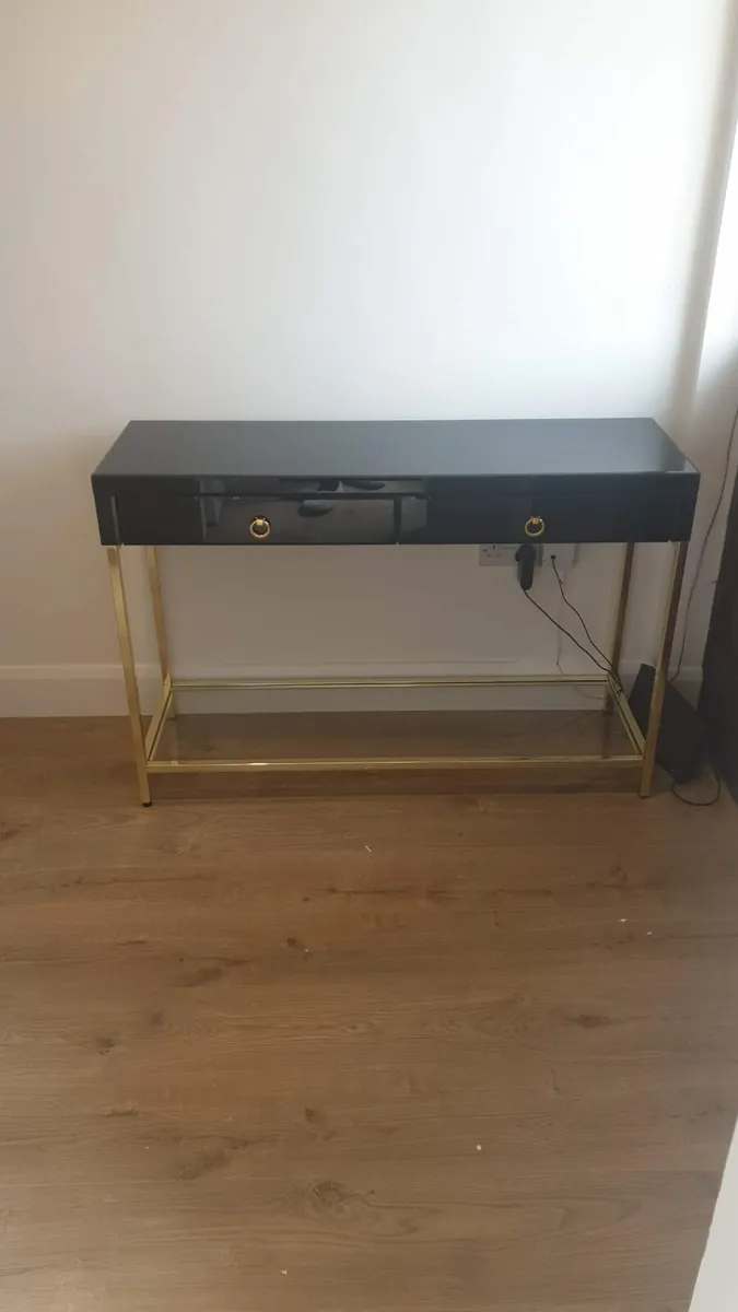 Black glass console table - Image 2