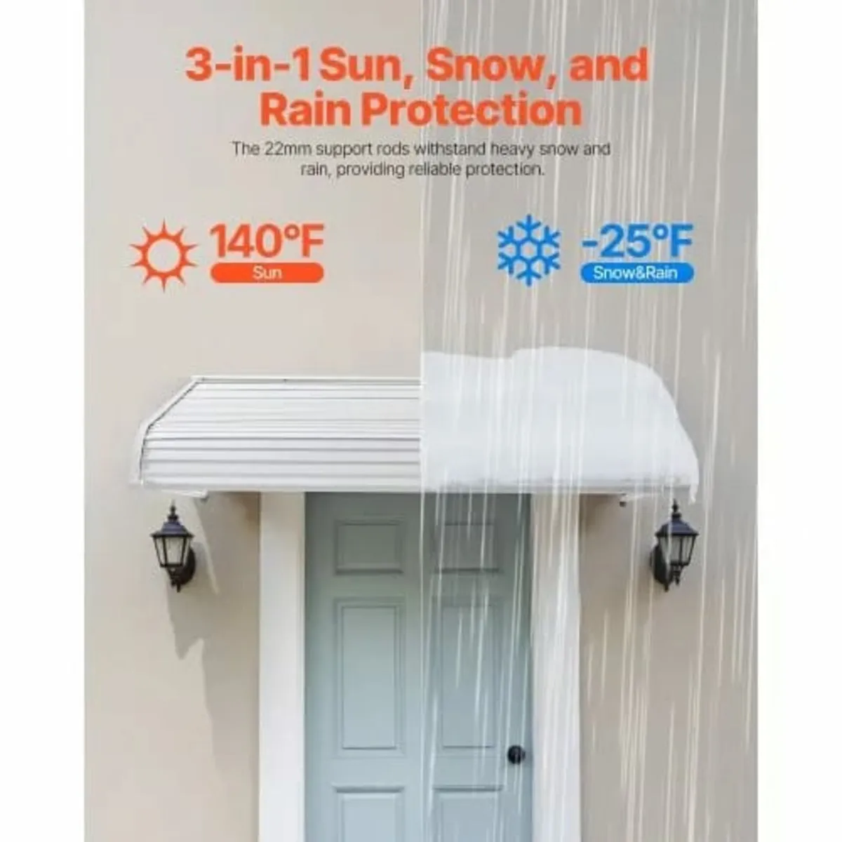 Window Awning Door Canopy 60x42 in Aluminum Alloy - Image 4