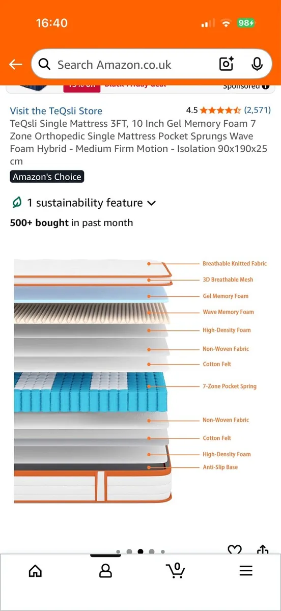 Mattress small double 4ft - Image 3