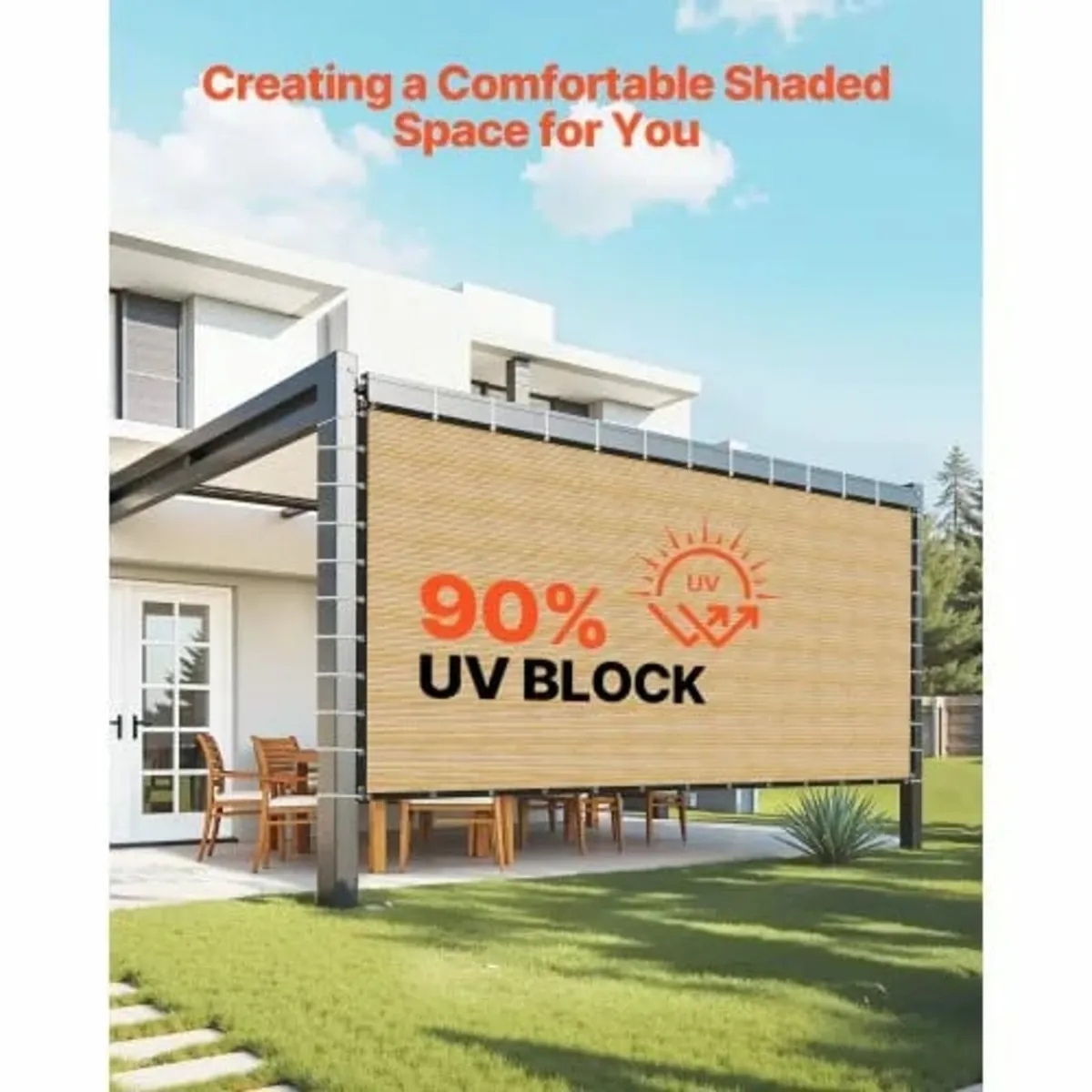 90% Sun Shade Cloth Privacy Screen 12 x 20 ft for - Image 4