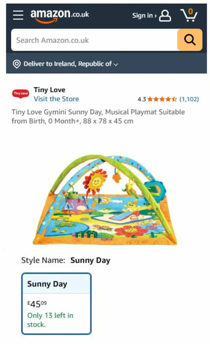 1/2 Price - Tiny Love  Baby Gym Playmat - Image 1