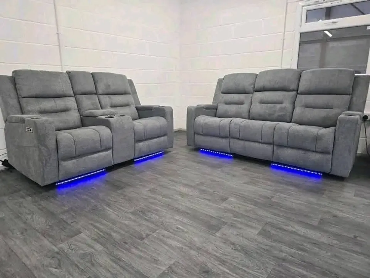 "Titan Plus Grey Fabric Reclining Range ! - Image 1