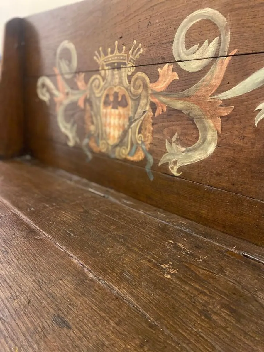 Antique Italian Wooden Storage Bench - Image 4