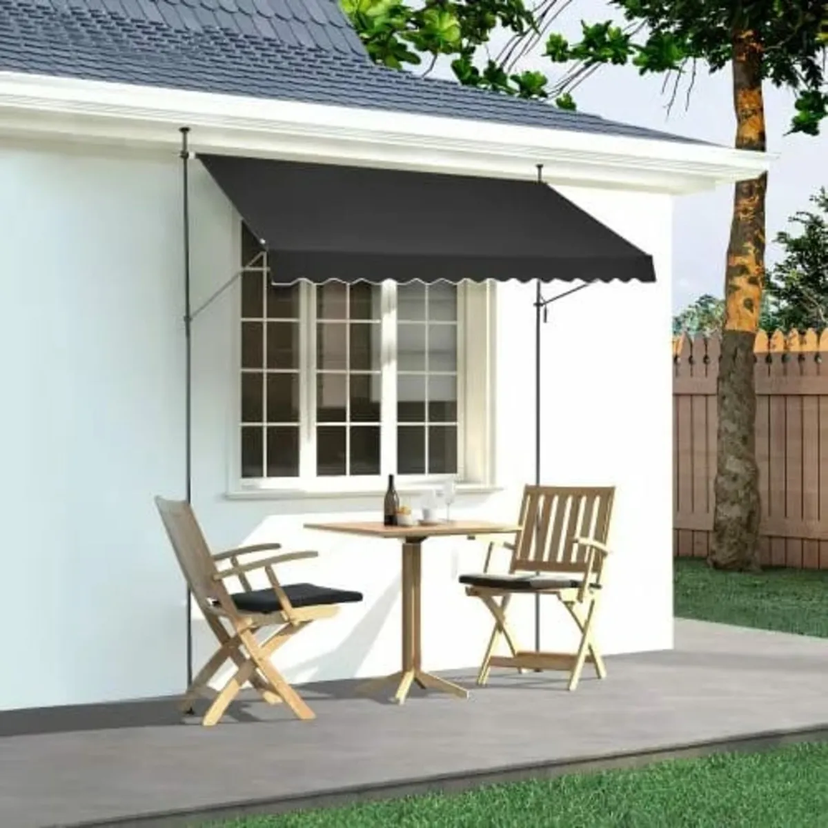 138x47" Patio Awning Retractable Patio Canopy Suns - Image 4