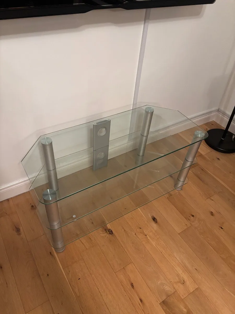 Glass TV Table with 2 shelves - Image 2