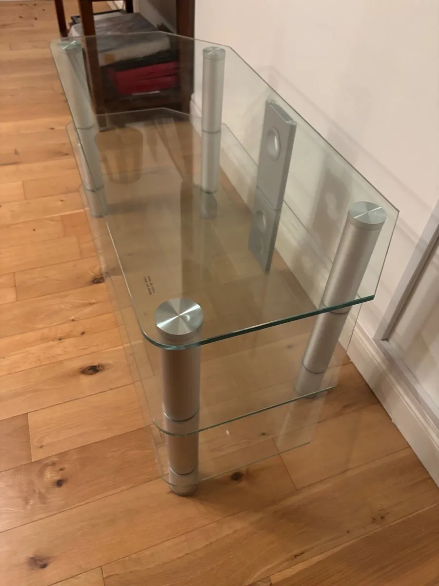 Glass TV Table with 2 shelves - Image 3
