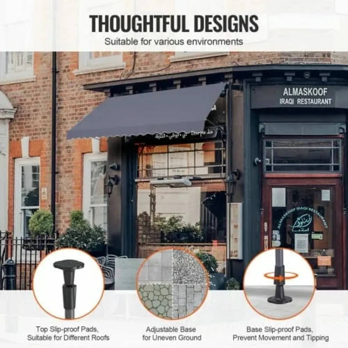 157x47" Patio Awning Retractable Awning Sunshade S - Image 4