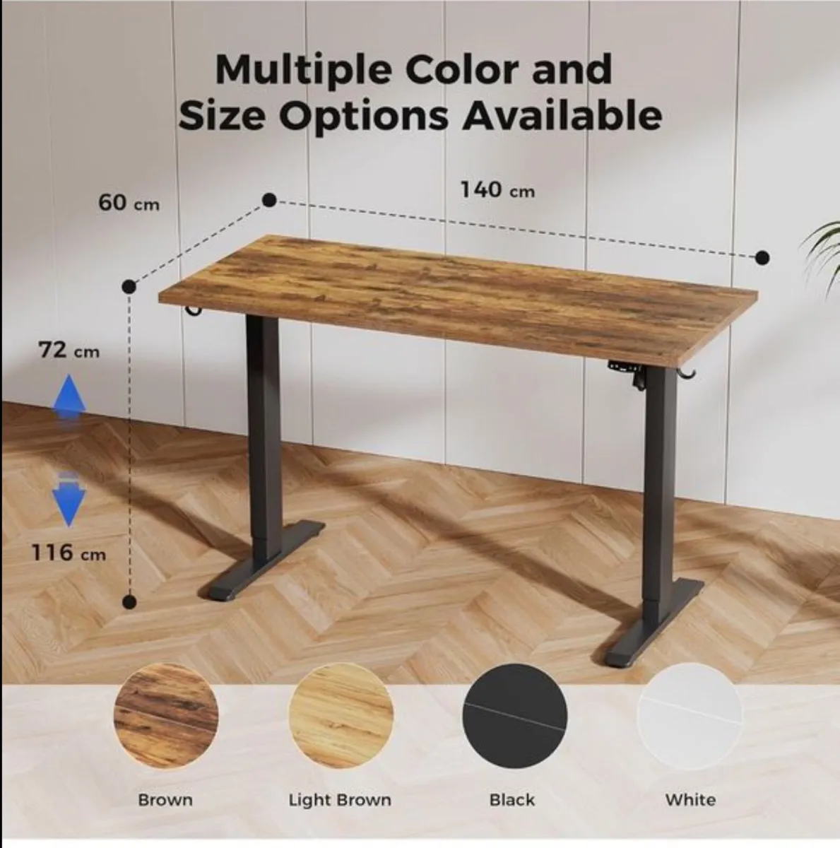 Electric Standing Desk, 140 x 60 cm Height Adjusta