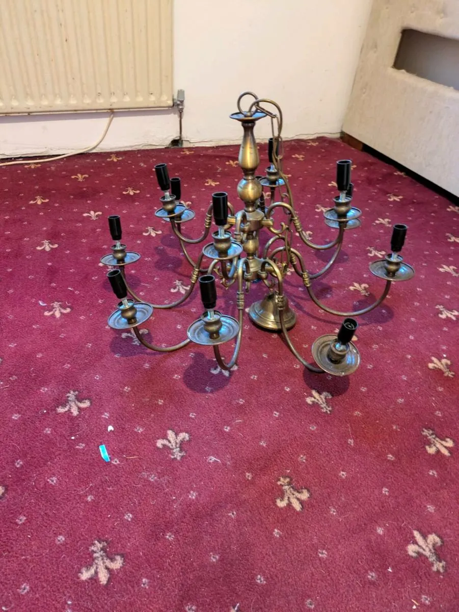 Brass chandelier - Image 2
