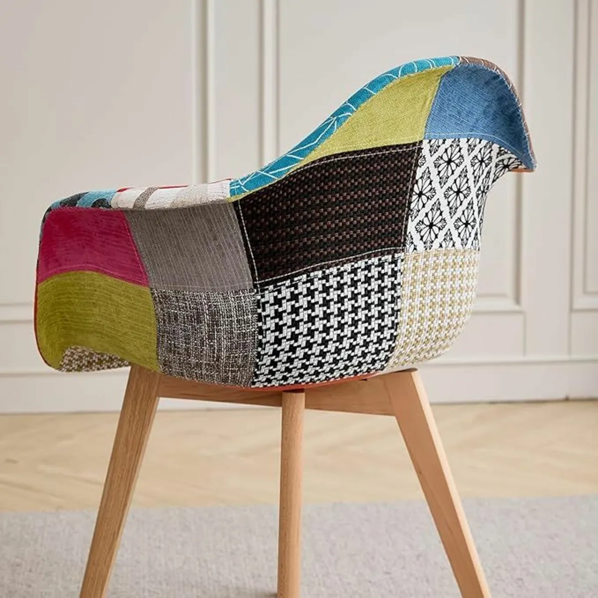 Patchwork dining chairs armchairs Set of two - Image 4