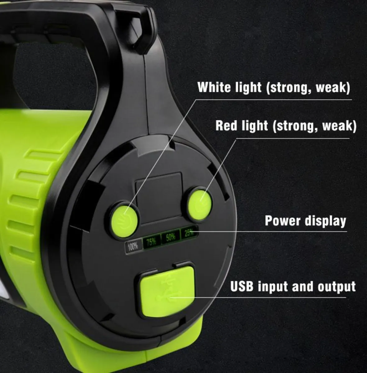 Rechargeable Torch LED flashlight with handle - Image 4