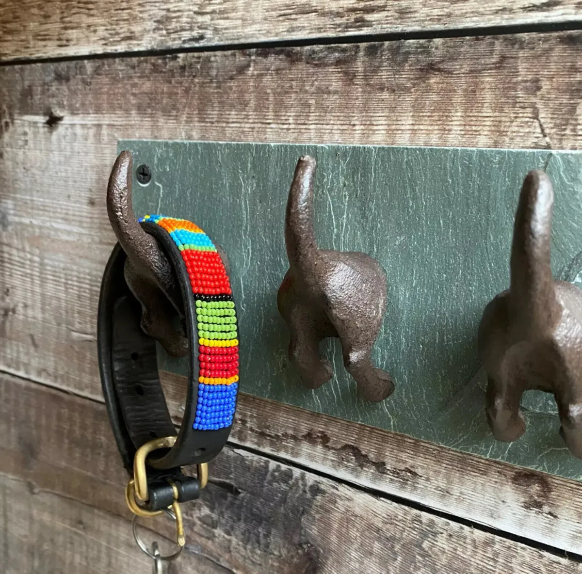 Dog Tail Coat Hooks Cast Iron & Slate - Image 2
