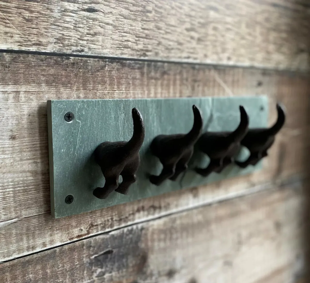 Dog Tail Coat Hooks Cast Iron & Slate - Image 3