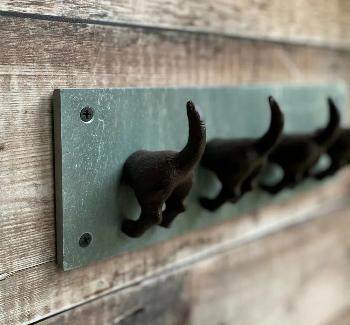 Dog Tail Coat Hooks Cast Iron & Slate - Image 4