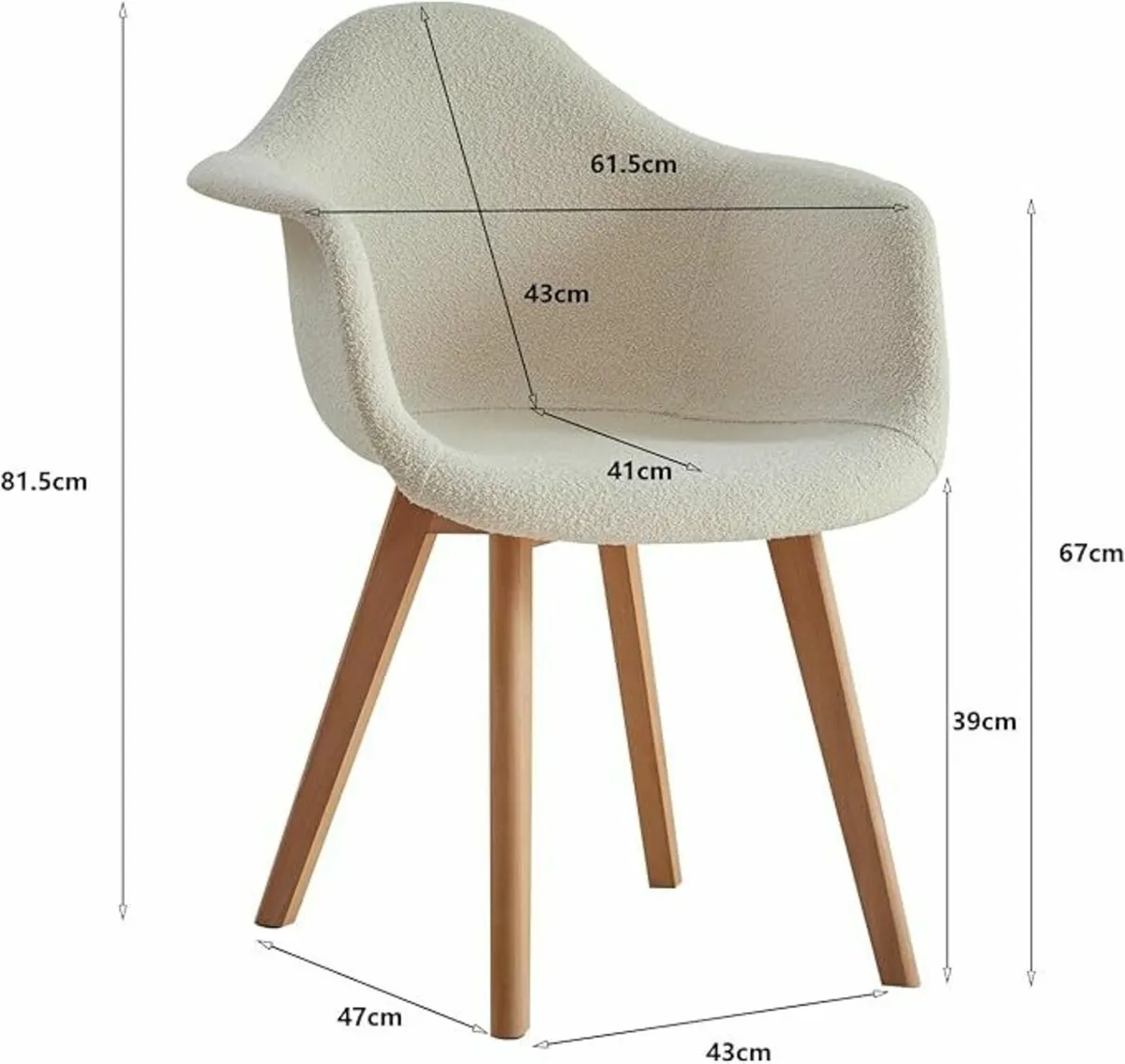 Set of 2 Scandinavian Boucle Armchairs - Image 2