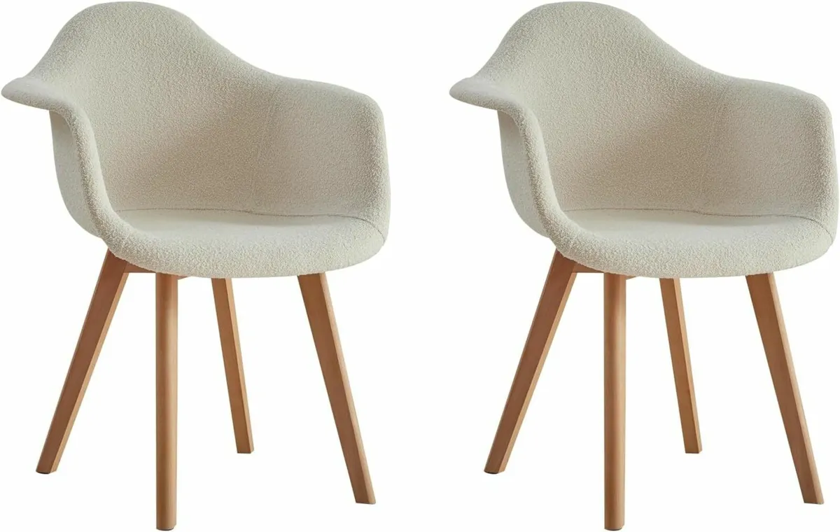 Set of 2 Scandinavian Boucle Armchairs - Image 3